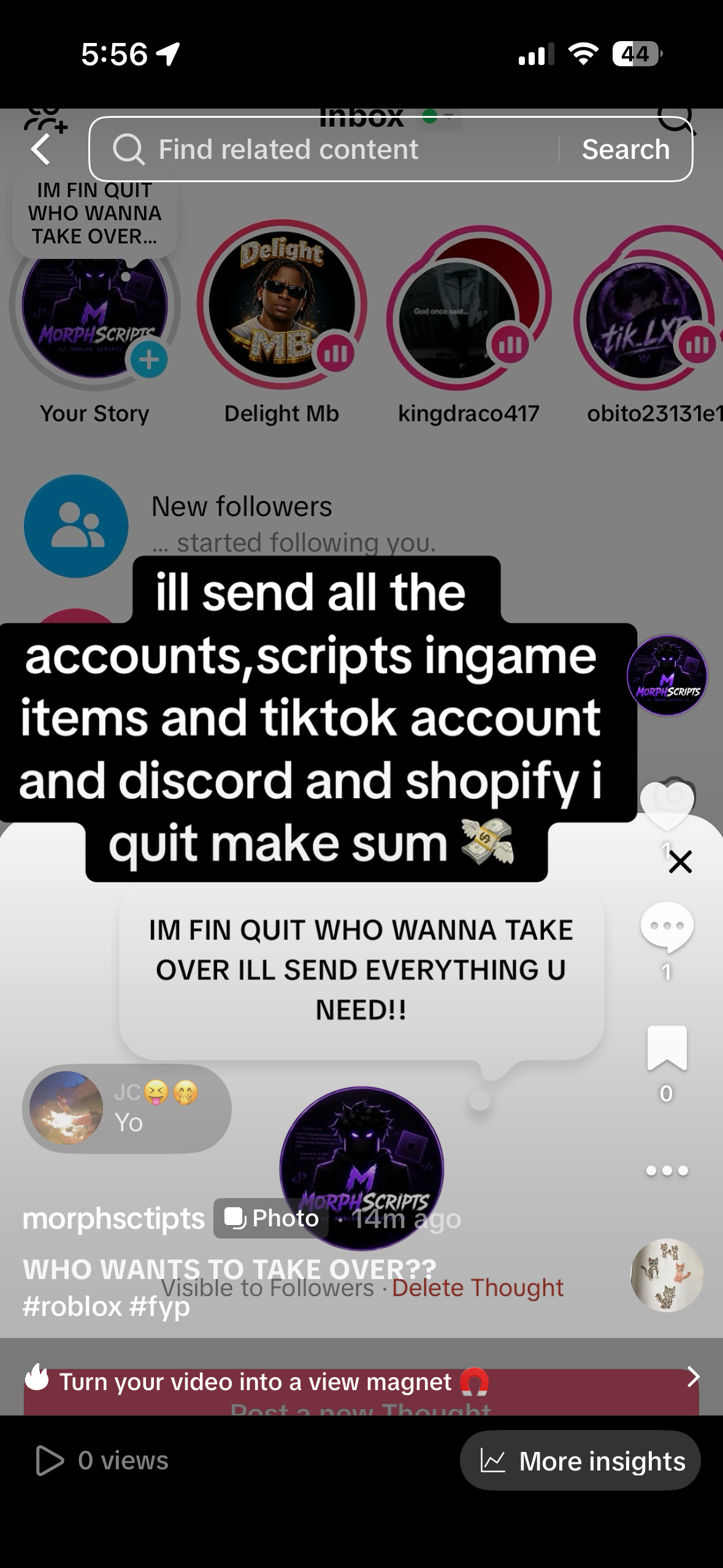 tiktok,discord,fias accounts,website  I QUIT! DM AFTER BUY
